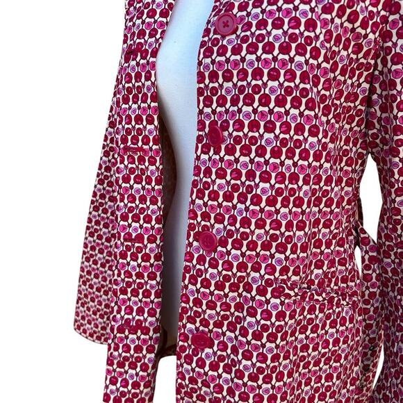 GAP Spring Tulips Pink Red Trench Coat Size Medium Coat - Picture 4 of 7